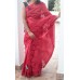 Red organdy cutwork saree